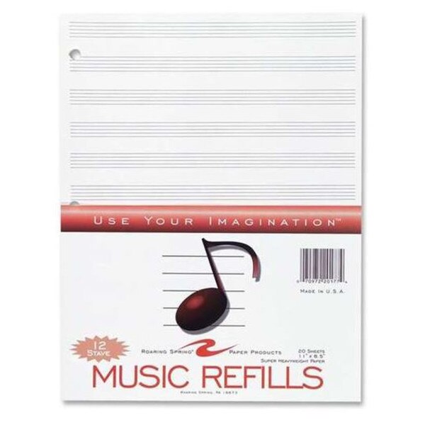 Loose Leaf Music Filler Paper (12 Staff)